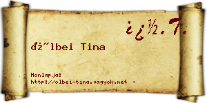 Ölbei Tina névjegykártya